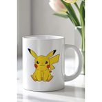 Mio Life Pokemon Pikachu Tasarımlı 330ML Baskılı Beyaz Seramik Kupa Bardak - 100 Adet