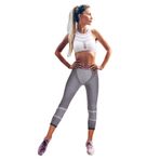 MioFit Power Short Yüksek Bel 3/4 Seamless Spor Tayt GRİ-PEMBE L-XL