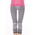 MioFit Power Short Yüksek Bel 3/4 Seamless Spor Tayt GRİ-PEMBE S-M