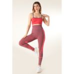 Miofit Yüksek Bel Kadın Spor Uzun Tayt - S - M - 01P-Pembe