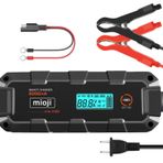 Mioji Mio 6000 6A 6V Ve 12V Araba Şarj Akü Bakım Damlama Şarj Cihazı Ve Motosiklet Atv Lityum Ve Derin Döngülü Aküler Için Kükürt Giderici Akıllı Araç Akü Şarj Cihazı Siyah