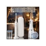 Mioji Oral B6 Care Şarj Edilebilir Diş Fırçası Beyaz + (3 Yedek Fırça Başlık + Seyahat Kutusu + Şarjlı Ağız Duşu Hediye)
