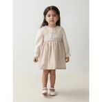Miomini Bebe Yaka Uzun Kollu Kız Bebek Elbise - 9 Ay - Somon