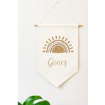 Miomundo Güneş Baskılı Duvar Banner Isimli Soft Çocuk Odası Duvar Dekor Aksesuar