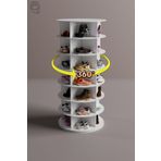 Mionte Flat-Pack 360° Dönen Ayakkabı Rafı, Dönen ayakkabı raf kulesi, Orijinal 7 katmanlı, 35 çiftten Fazla Ayakkabı