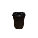 Miopack Karton Kağıt Bardak 8Oz 230Ml Ekstra Kalın Siyah Kapaklı 50 Adet