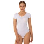 Miorre Beyaz XL-XXL Modal Kısakol Çıtçıtlı Body