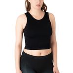 Miorre Gigotto Seamless Ripli Crop Tişört SİYAH S-M
