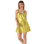 Miorre İnce Askılı Mini Saten Gecelik L-XL FISTIK YEŞİLİ