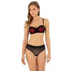 miorre Push-Up Dolgulu Straplez Sütyen Takım,Siyah 85B