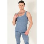 Miorre Sporcu Gym Seamless Dikişsiz T-Shirt Erkek Mavi Nefes Alabilir Kumaş ile Konforlu Tasarım - S - M