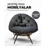 Miouus Berjer | California Esintili Tekli Koltuk | Kitap Okuma & Rahat Dinlenme Koltuğu - Füme