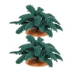 Mipcase 2 Adet Simüle edilmiş palmiye ağacı saksı bitki oyuncak modeli ağacı diorama minyatür ağaçlar bebek evi sahne sahne yapay mini ağaç kum masası ağaçları mini ağaç dekoru pvc Green