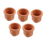 Mipcase 5 Adet Minyatür Seramik Saksılar Vintage Terracotta Sukulent Saksılar Başparmak Saksıları Ev Dekoru İçin Sevimli Çiçek Saksıları Ofis Masası Küçük Alanlar Küçük Bitkiler Yaprak