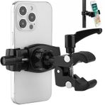 Mippko Mikrofon Standı/Golf Sepeti/Araba/Korkuluk/Gidon/Çubuk için Telefon Tutacağı, 3.5~7.5 inç iPhone/Samsung Galaxy/Nexus/HTC/LG/Akıllı Telefon için Uygun, 360 ° Ayarlanabilir Klips Aluminumlloy