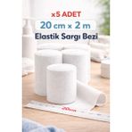 Mir Kitap 20 cm x 2 M Hidrofil Sargı Bezi Pamuklu Gazlı Bez Kısa Metraj Medikal Sarım Bezi 5 Adet
