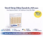 Mir Kitap Steril Strip Dikiş Bandı 6 x 101 mm Yara Kapatma Bandı Cilt Sabitleyici Strip 10’lu 1 Paket