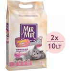 Mır mır Bebek Pudralı Kedi Kumu 2 x 10 Lt İnce Taneli Topaklaşan Özellikli