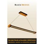 Mira Bronz 3000K Lineer Led Sarkıt Avize – Kumandalı Dim Edilebilir – Aşağı Işık