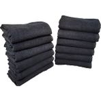Mira Home 12'li Boya Tutmayan Mikrofiber El Yüz Spor Kuaför Havlusu 50X90 cm - 50 x 90 cm - Siyah