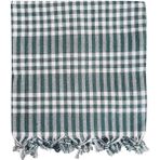 Mira Home 170 x 170 Pötikare Yer Sofra Bezi Piknik Masa Örtüsü Saçaklı - 170 x 170 cm - Yeşil