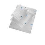 Mira Home 3 Parça Kalp Nakışlı Banyo Havlusu Takımı %100 Pamuklu Lovely Set Turkuaz Beyaz