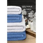 Mira Home 4 Lü Banyo Havlusu Takımı Soft Büyük Havlulu Pamuklu Havlu Seti 90X150 cm Beyaz - 90 x 150 cm - Mavi