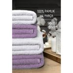 Mira Home 4 Lü Banyo Havlusu Takımı Soft Büyük Havlulu Pamuklu Havlu Seti 90X150 cm Beyaz - 90 x 150 cm - Mor