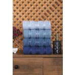 Mira Home 4 lü El Yüz Renkli Havlu Seti%100 Pamuk 50x90 Cm Lidya Mavi