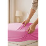Mira Home Çift Kişilik Düz Penye %100 Pamuklu Lastikli Çarşaf 180X200 - Mor