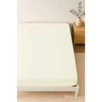 Mira Home Çift Kişilik Düz Penye %100 Pamuklu Lastikli Çarşaf 200X200 cm Battal Boy - Ekru