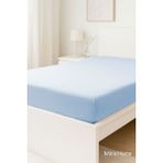 Mira Home Çift Kişilik Düz Penye %100 Pamuklu Lastikli Çarşaf 200X200 cm Battal Boy - Mavi