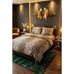 Mira Home Çift Kişilik Lastikli Çarşaflı Nevresim Takımı Leopar Desenli Çok Renkli