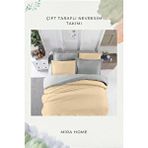 Mira Home Çift Kişilik Nevresim Takımı Pamuklu Çift Taraflı Lastikli Çarşaflı Bej