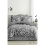 Mira Home Çift Kişilik Pamuklu Nevresim Takımı Geo Line Gri - 001-Renkli - 200 x 200 cm