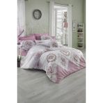 Mira Home Çift Kişilik Ranforce Nevresim Takımı Pamuklu Şimal Pembe - 200 x 220 cm