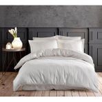 Mira Home Çift Kişilik Su Yollu Saten Polycotton Nevresim Takımı - Beyaz - 200 x 220 cm
