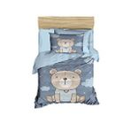 Mira Home Dijital Baskılı 3d Pamuklu Yenidoğan Bebek Nevresim Takımı Blue Bear Çok Renkli