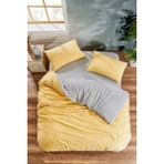 Mira Home Four Season Hardal Gri Pamuklu Çift Kişilik Lastikli Çarşaflı Nevresim Takımı