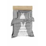 Mira Home Gri Tavşan %100 Pamuklu Yenidoğan Unisex Bebek Nevresim Takımı