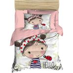 Mira Home Hello Girl Dijital Baskılı 3D Pamuklu Yenidoğan Bebek Nevresim Takımı