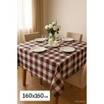 Mira Home Kareli Masa Örtüsü Sofra Bezi 160x160 Cm Happytime Bordo Çok Renkli