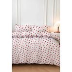 Mira Home Kırmızı Kalpli Çift Kişilik Nevresim Takımı Pamuklu 160X200 cm - Renkli - Standart