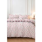 Mira Home Kırmızı Kalpli Çift Kişilik Nevresim Takımı Pamuklu 160x200 Cm