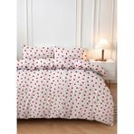 Mira Home Kırmızı Kalpli Çift Kişilik Nevresim Takımı Pamuklu 180 x 200 cm - Beyaz