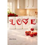 Mira Home Love Nakışlı 4lü Mutfak Havlusu Seti 30X50 cm - 30 x 50 cm - Çok Renkli
