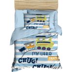 Mira Home My Little Train Dijital Baskılı 3D Pamuklu Yenidoğan Bebek Nevresim Takımı