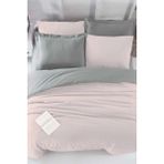 Mira Home Pudra Gri Mint Gri 200 x 220 cm Pamuklu Çift Kişilik Lastikli Çarşaflı Nevresim Takımı