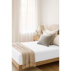 Mira Home Tek Kişilik Düz Penye %100 Pamuklu Lastikli Çarşaf 100X200 - Beyaz