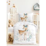 Mira Home Yenidoğan Kız Bebek Nevresim Takımı; %100 Pamuklu Ahu - 100 x 150 cm - Beyaz
